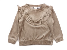 Name It blouse velour taupe gray